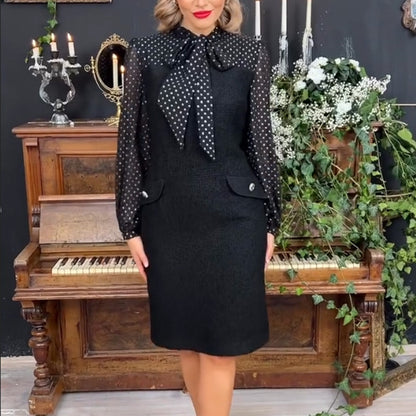 Robe avec Col à Nœud pour Femmes