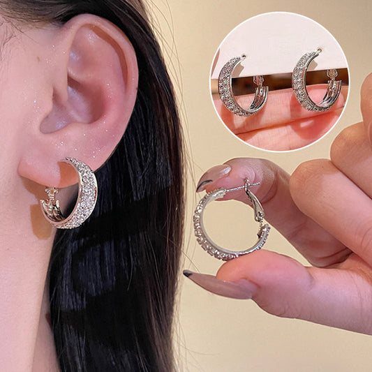 💎Boucles d'oreilles créoles élégantes en zircon pour femme
