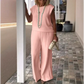 🌸2025 Tout nouveau design👗Haut sans manches et pantalon à col rond pour femmes