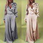 Ensemble 2 pièces haut col en V et pantalon large pour femme