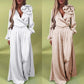 Ensemble 2 pièces haut col en V et pantalon large pour femme