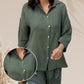 Damenmode Lockeres Cardigan-Shirt & Hose mit hoher Taille Zweiteiliges Set