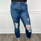 💥Offres exceptionnelles -39 % de réduction👖Jeans en denim taille haute à découpes pour femmes