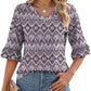 Hauts élégants à manches volantées et col en V pour femmes