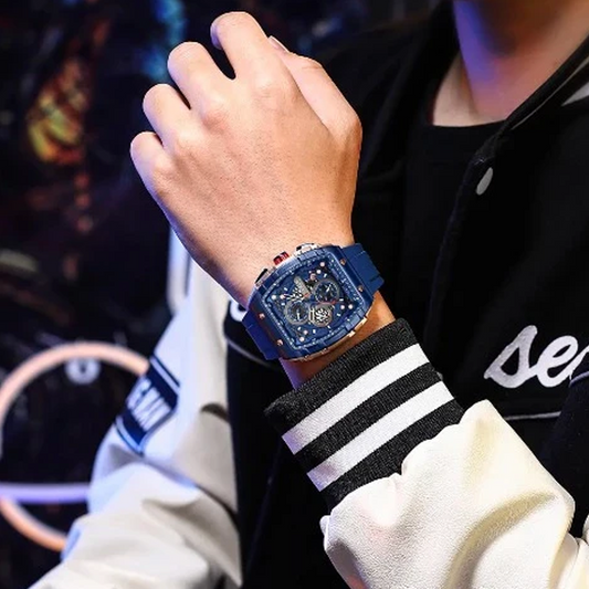 LIVRAISON GRATUITE🎊Style cyberpunk et futuriste⌚Montre à quartz multifonctionnelle pour hommes