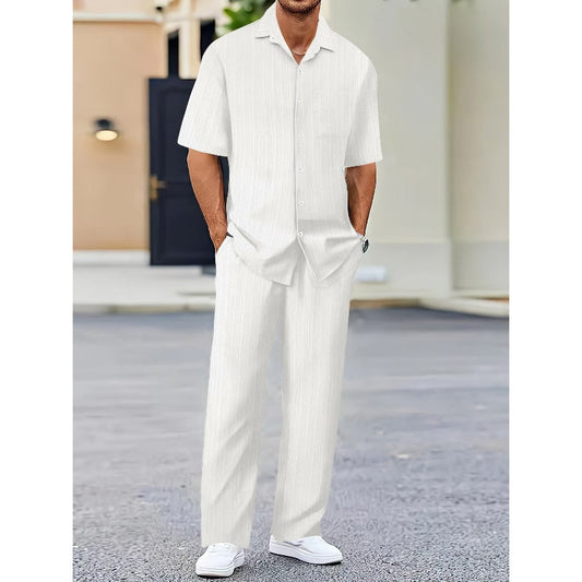 Ensemble Décontracté Homme : Top à Col et Pantalon à Liège
