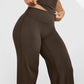 Pantalon extensible doux taille haute pour femme