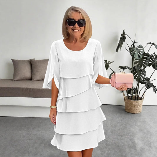 🥰Robe élégante à superpositions et manches volantées pour femmes
