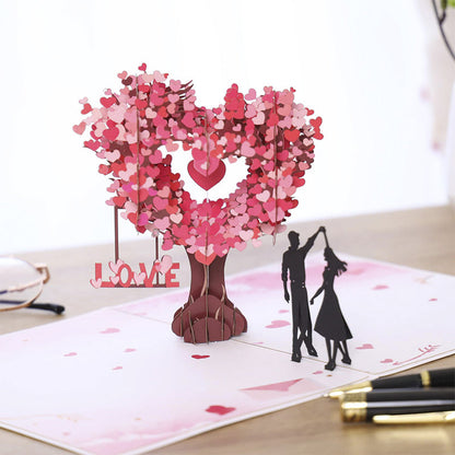 Carte de vœux 3D « Arbre de l'amour » pour la Saint-Valentin