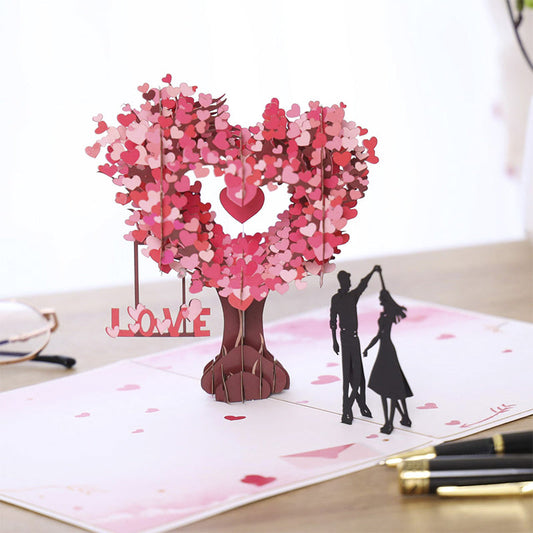 Carte de vœux 3D « Arbre de l'amour » pour la Saint-Valentin