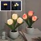 📢📢50 % de réduction !! ⏰ Lampe de Table LED Tulipe – Fleur Artificielle Réaliste + Veilleuse Chaleureuse, Décoration Romantique pour Chambre, Mariage & Cadeau 💐✨