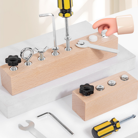 ✨ 55 % DE RÉDUCTION MAINTENANT !✨Jouet Montessori en Bois – Planche avec Vis et Tournevis