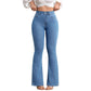 👖 51 % DE RÉDUCTION ! 💙 Jean stretch taille haute évasé pour femme – Coupe confortable, style rétro et tissu extensible 🌸