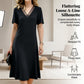 Robe Élégante Femme avec Col V en Tulle