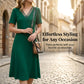 Robe Élégante Femme avec Col V en Tulle