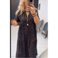 Robe léopard 💃 Col V, taille haute, coupe amincissante, jupe fluide, manches courtes respirantes : une élégance sauvage instantanée ! ✨