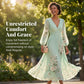 Robe plissée à manches longues et col en V, imprimé floral