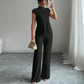 ✨🛒50 % de réduction🔥 Ensemble deux pièces composé d'un haut à col montant élégant et d'un pantalon à jambes larges