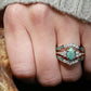 ?Bague en argent avec diamant turquoise naturelle-8