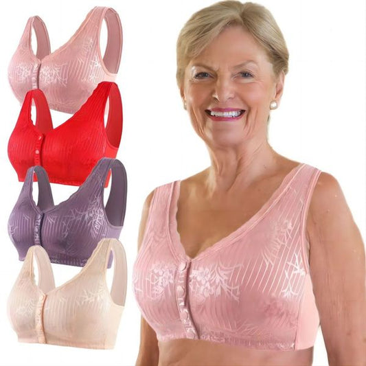💋Soutien-gorge boutonné sur le devant confortable et respirant avec grand bonnet