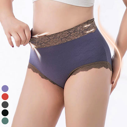 [Meilleur cadeau pour elle] Culotte en dentelle taille haute en coton pour femme