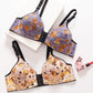 Soutien-gorge imprimé push-up avec boutons sur le devant pour femme – Confortable, élégant et offrant un bon maintien