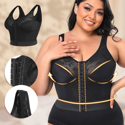 [Achetez 2 pièces et bénéficiez de la livraison gratuite] Soutien-gorge long push-up devant pour femme (Grand Bonnet)