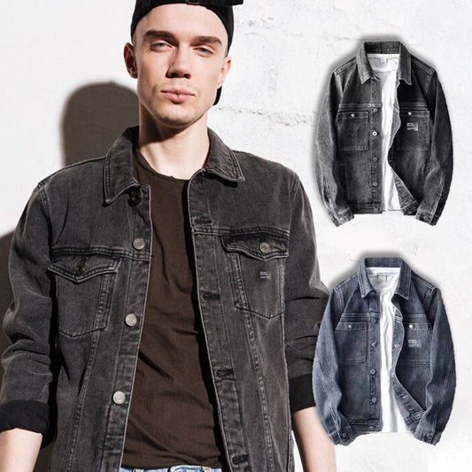 💝Veste en jean boutonnée pour hommes