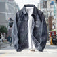 💝Veste en jean boutonnée pour hommes